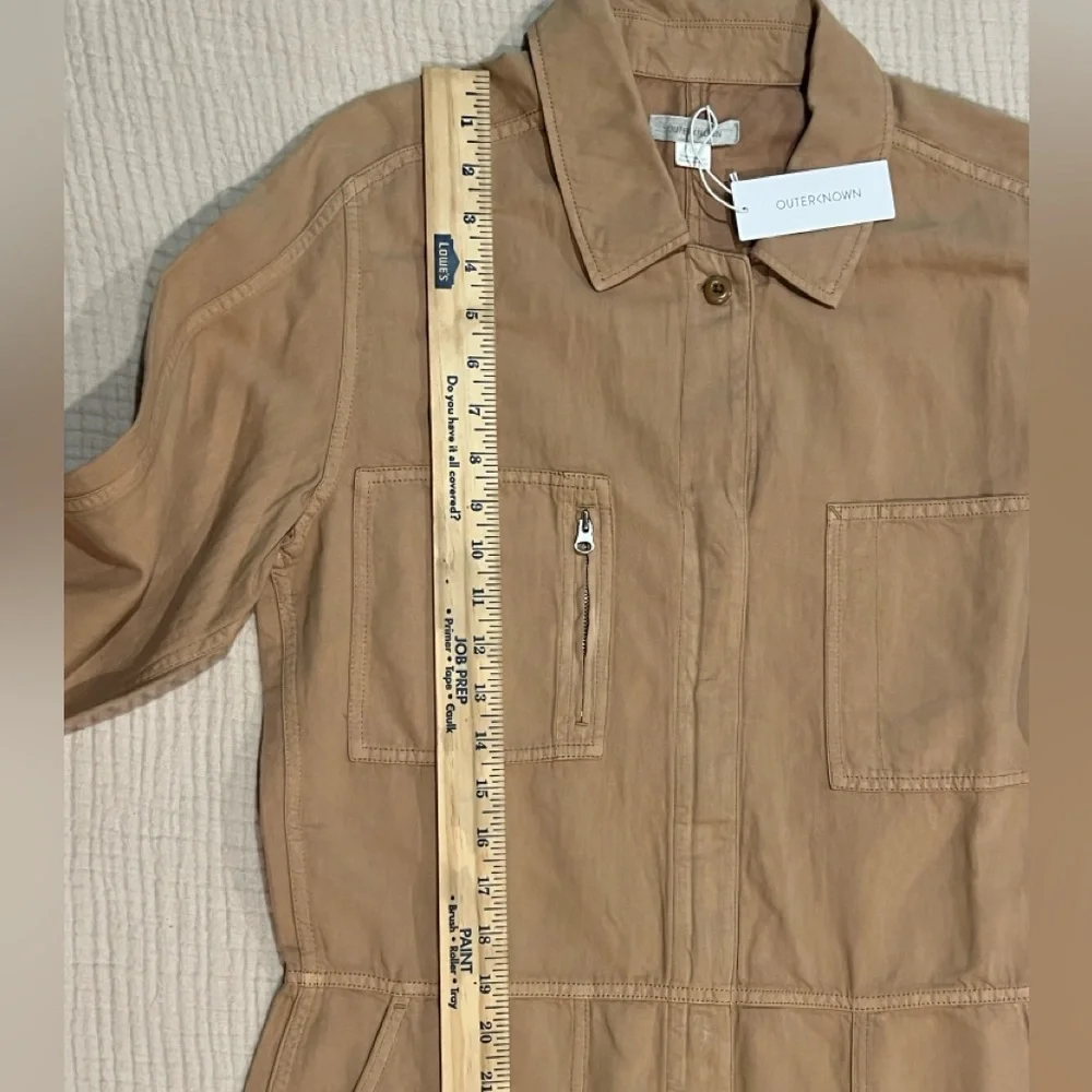 Outerknown STATION Long Sleeve Utility Jumpsuit Sand/Tan Sz L NWT $178 Linen - Picture 14 of 16